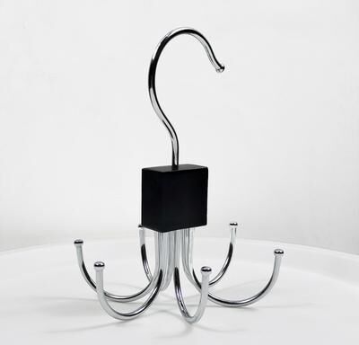 Combo Retail Shop Rotating Storage Hanger With Hooks, Enhanced Belt And Scarf Rack, Wooden Wardrobe Organizer rose Gold