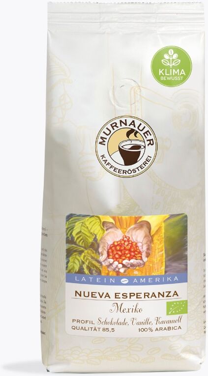 Murnauer Nueva Esperanza Mexico Bio 250 g   Hele bonen   Arabica, Mexico   Biologische koffie met tonen van melkchocolade, vanille en karamel