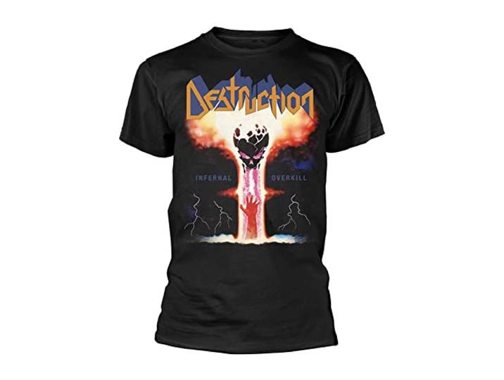 Destruction T-shirt Infernal Overkill Band Logo Nieuw Officieel Heren Zwart Maat S