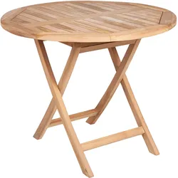 riess-ambiente Gartentisch EMPIRE TEAK - 90cm Teakholz rund klappbar Balkontisch Outdoor massiv