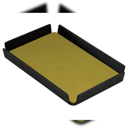 Stil Casa, set 6 Tabletts pro Hotelzimmer, Innenraum aus gepaart Polyurethan, 17x11 cm, Farbe gelb ocker.