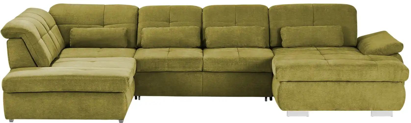 Höffner Wohnlandschaft mit Funktion  Perry ¦ grün ¦ Maße (cm): B: 374