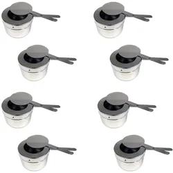 Airbrush-City 8x Edelstahl Brennpastebehälter Brennpaste Behälter mit Deckel für Chafing Dish