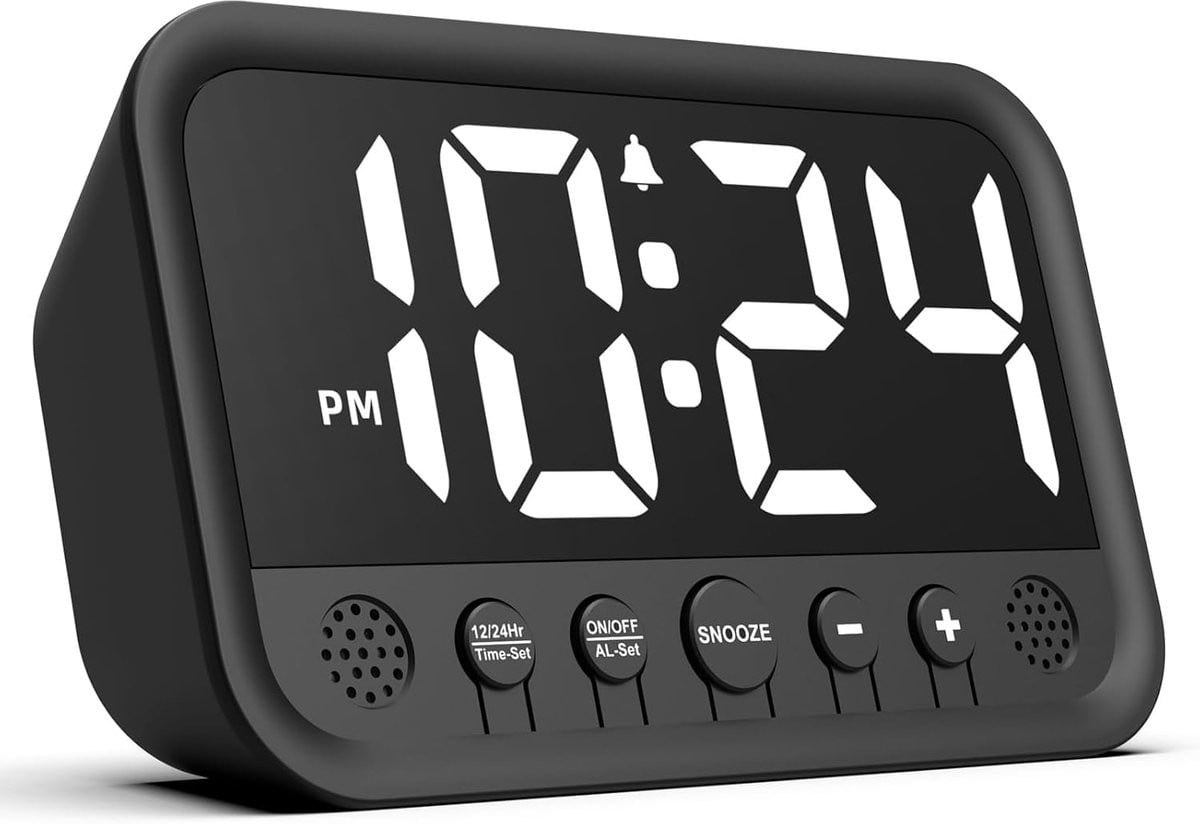 Bobypet Digitale Wekker met Groot LED Scherm - Wit