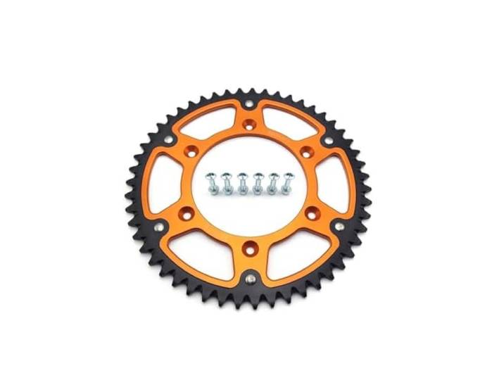 Motorradzubehör Kettenrad 520 Kette 51T 52T Pfanne Aluminium Kettenradscheibe for 1991-2023 KT HUSQVAR GasG 125-530(51T)