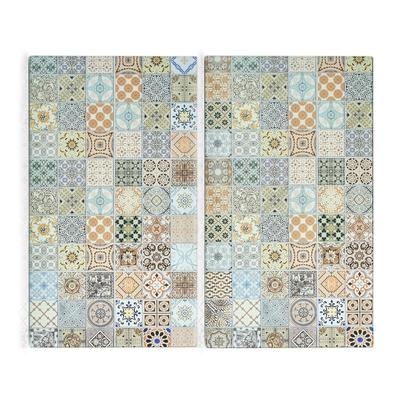 Schneide- und Abdeckplatte ZELLER PRESENT "Mosaik", bunt, B:30cm L:52cm T:0,8cm, Herdabdeckplatten, nostalgisches Design