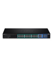 TRENDnet TPE 5028WS Switch Smart 24 x 10/100/1000 PoE+ + 4 x Kombi-Gigabit-SFP Desktop an Rack montierbar 370 W AC 100 240 V (TPE-5028WS)