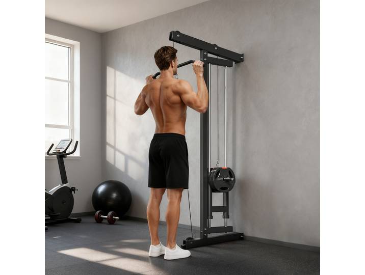 SPORTNOW Station Musculation Murale Acier Noir 75x16x192 cm