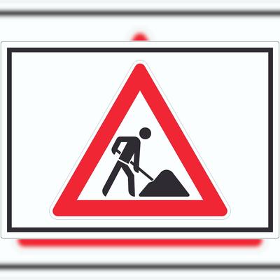 HB-Druck Achtung Baustelle Symbol Aufkleber Arbeitsstelle A8 (52x74mm)