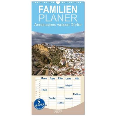 Familienplaner 2027 - Andalusiens weisse Dörfer mit 5 Spalten (Wandkalender, 21 x 45 cm) CALVENDO