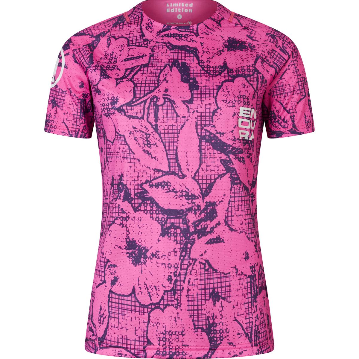 Endura Grid Floral Women's LTD Printed Short Sleeve Tee pink pop L R-E6241-L-pink-pop