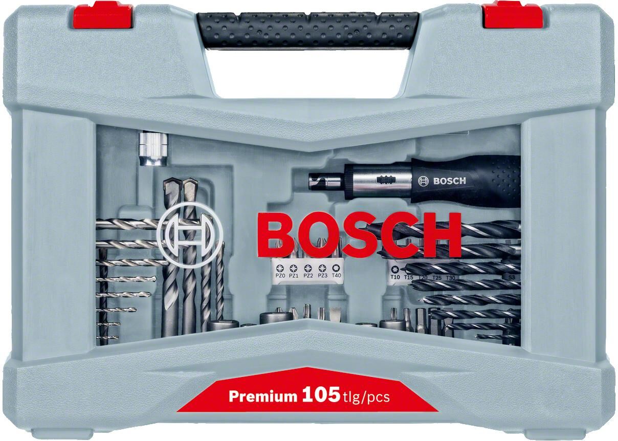 Bohrer- und Bit-Set BOSCH "Premium X-Line", silber (weiß, neutral), Bohrer, Bohrer- und Bit-Set weiß, neutral Einheitsgröße