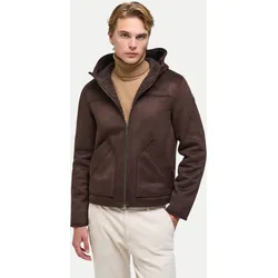 Jacke aus Schaffellimitat mit Kapuze Braun 52