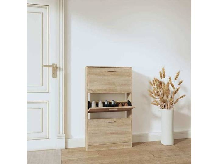 Meilleure MEUBLE Armoire à chaussures Chêne 59x17x108 cm Bois d'ingénierie&01_1590