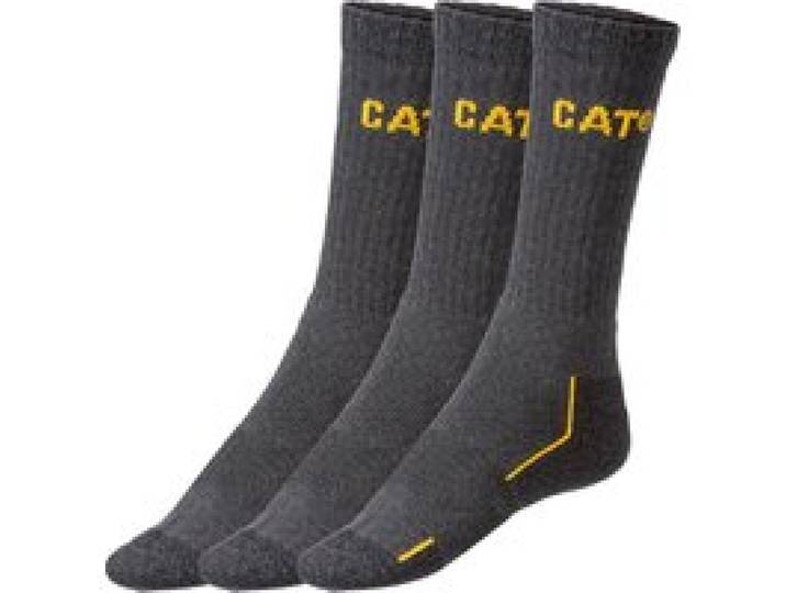 CATERPILLAR Lot de 3 paires de chaussettes de travail homme (gris, 43-46)