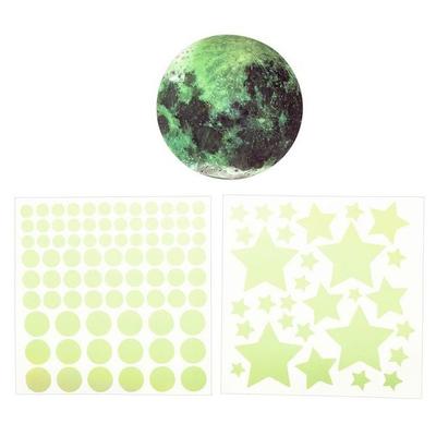 Nachtleuchtende Wandsticker Mond und Sterne