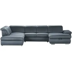 Lounge Collection Wohnlandschaft mit verschiedenen Funktionen Amanda , blau , Maße (cm): B: 379 H: 85 T: 260.0