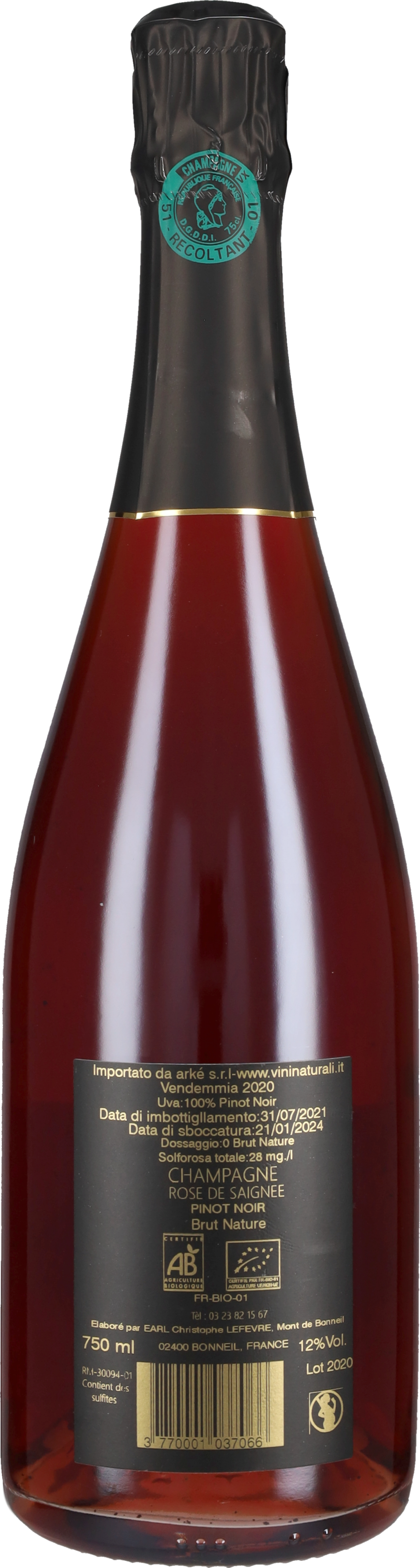 Christophe Lefèvre Champagne Rosé de Saignée Brut Nature Cristophe Lefevre 2020