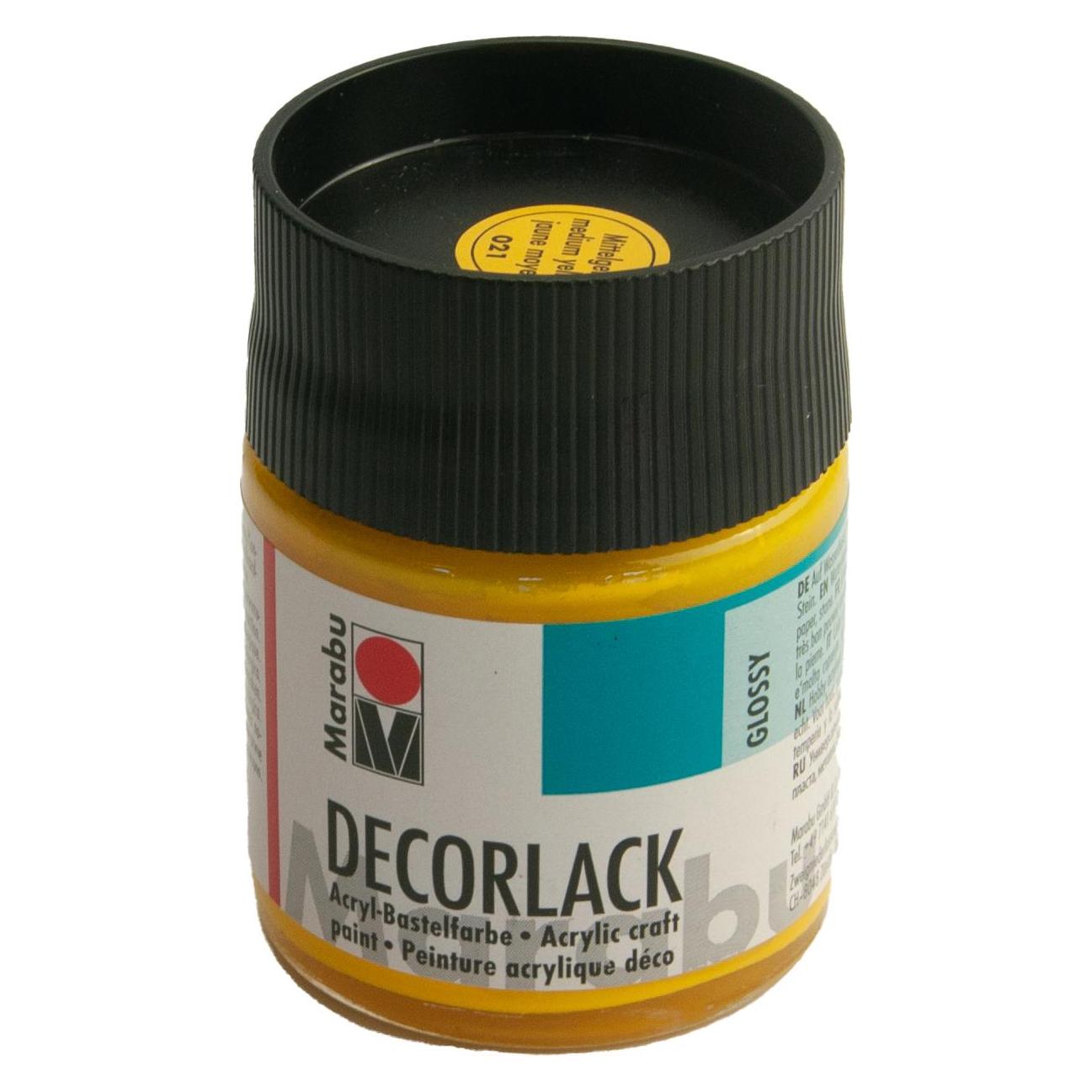 Marabu Acryllack "Decorlack", mittelgelb, 50 ml, im Glas (50 ml) (11300005021)