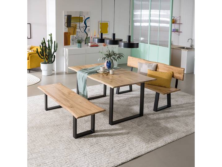 Banc AKAE 160cm Marron/Noir/Acacia brun