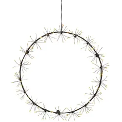 MARELIDA LED Lichtkranz Flower Fenster Türschmuck 270 Dew Drop LED D:30cm f.Innen schwarz