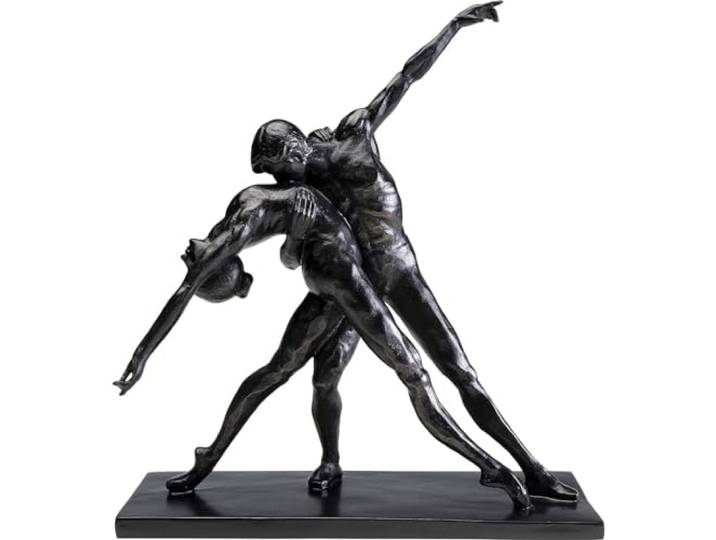 Kare Design Deko Figur Dancers, Schwarz, Handarbeit, Deko Objekt fürs Wohnzimmer, für Regale, Ballett, Tanz Design, Klassisch, Schlafzimmerdekoration, 38x34x13