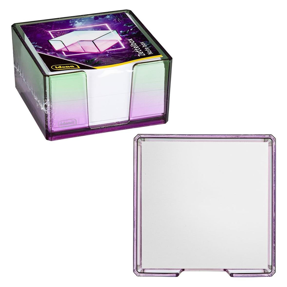 Idena Zettelbox Bicolor Acryl 450 Blatt 80g/m² pink/grün 103x103x57mm (103 x 103 mm) (57984148)