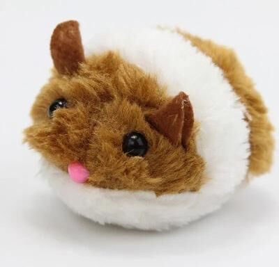 Inspired Living PouncePlay Wind Up Interactive Cat Toy Mouse For Indoor Cats brown