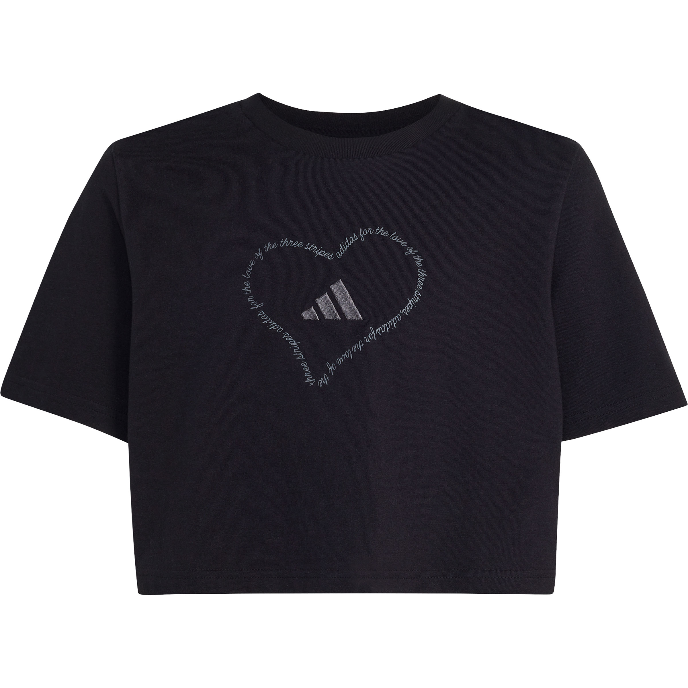 adidas Satin Embroidery Kinder T-Shirts schwarz Größe 152 Lifestyle Widerstandsfähig