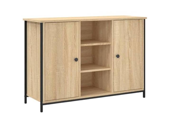 Kaorsrow Sideboard Sonoma-Eiche 100x35x70 cm Holzwerkstoff Kompakter Lagerschrank in Sonoma-Eiche-Optik mit verstellbaren Beinen für Wohnzimmer, Schlafzimmer oder Flur.