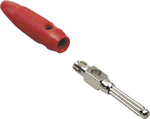 BKL Electronic 072164 Büschelstecker Stecker, gerade Stift-Ø: 4mm Rot
