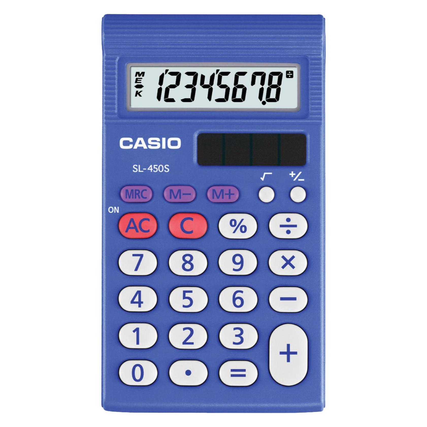 Casio Taschenrechner Solar 8-stellig blau (Solarenergie) (SL-450S-W-EP)