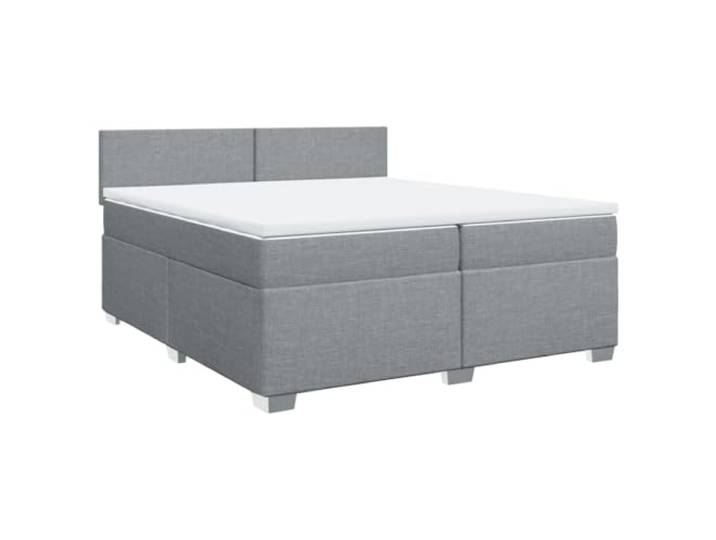 Makastle Boxspringbett mit Matratze Hellgrau 200x200 cm Taschenfederkernmatratze