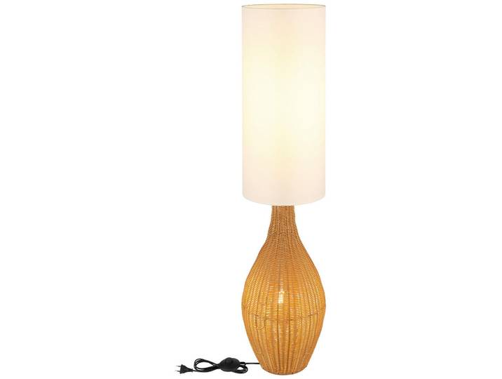 Novel Stehleuchte, Braun, Metall, 125 cm, Fußschalter, Lampen & Leuchten, Innenbeleuchtung, Stehlampen, Stehlampen