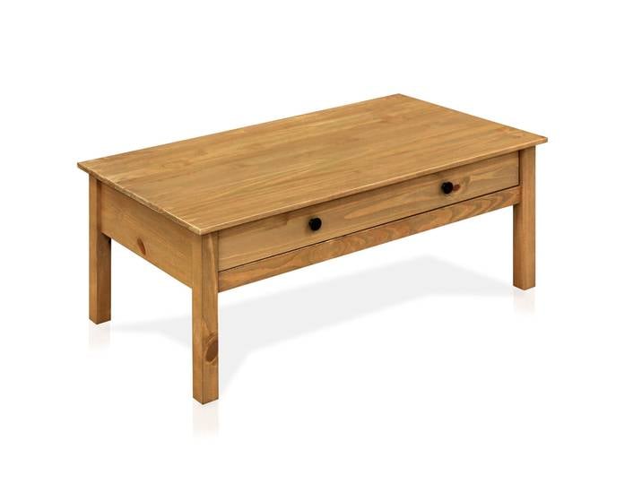 TOBINO Couchtisch mit Schublade,Material Massivholz, Kiefer
