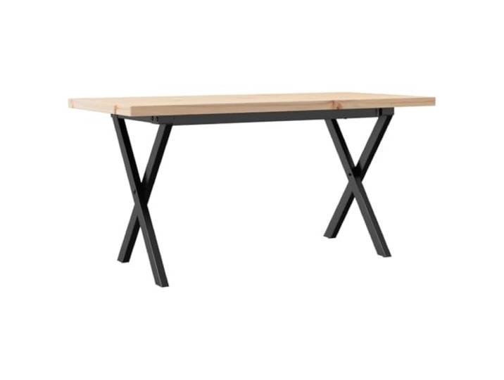 GPUTYGHN Couchtisch X-Gestell 90x40x45,5cm Massivholz Kiefer & Stahl Massivholz Kiefer, Stahlgestell, X-Form, robuste Tischplatte, Wohnzimmer, Sofa, Deko