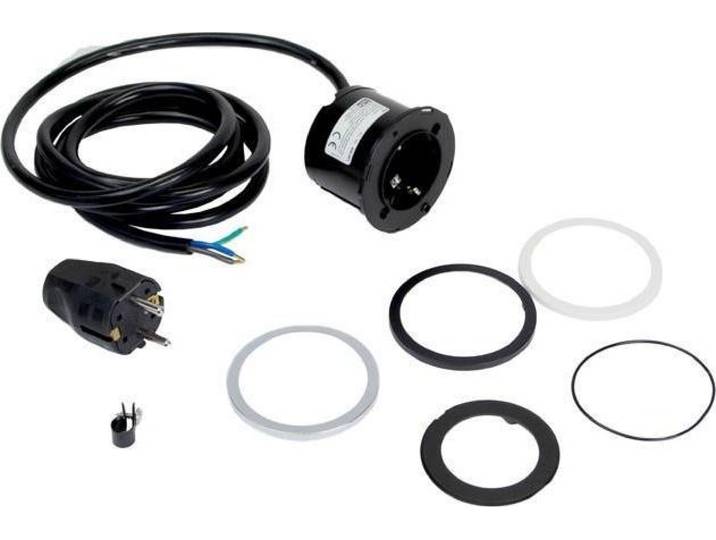 Bachmann PIX avec prise de courant avec contact de protection\, en plastique\, noir\, câble d'alimentation de 2\,0 m