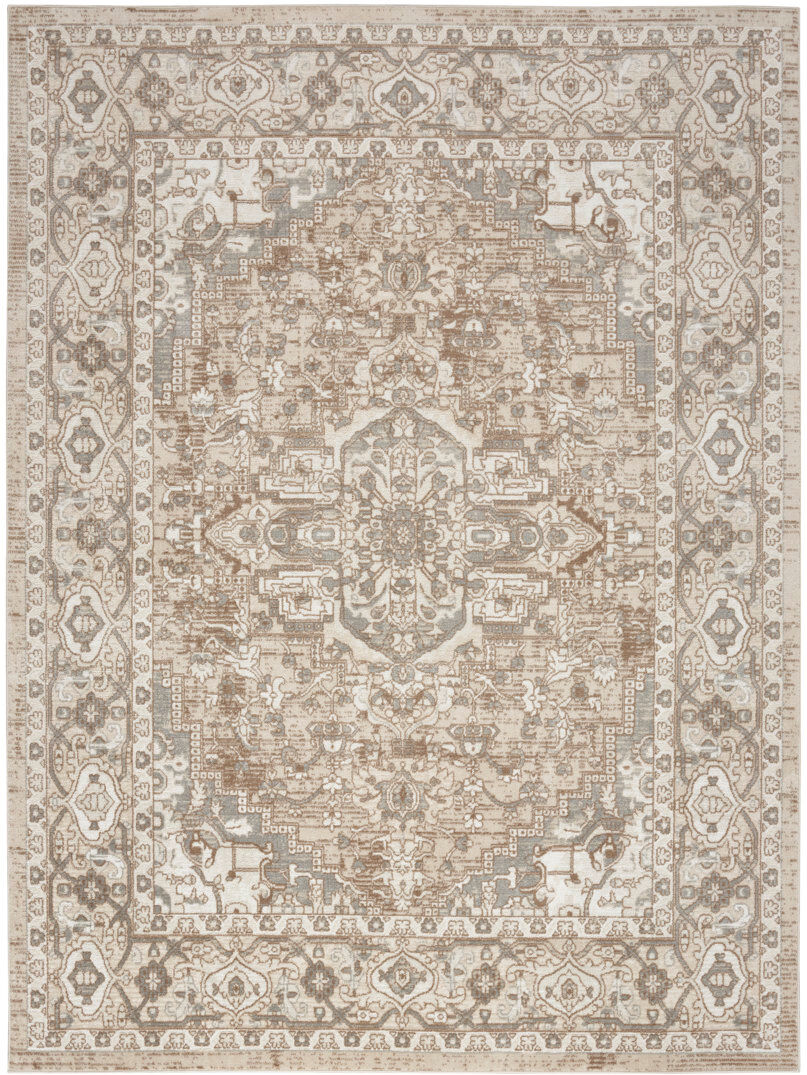 Latitude Vive Charmae Rectangle Oriental Area Rug Beige Rectangle 160 x 221cm