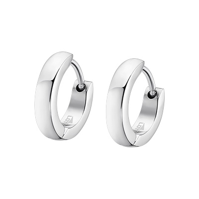 Paar Creolen LOTUS "Men's Earrings", edelstahlfarben, Ohrringe, Herren, 13mm, Edelstahl