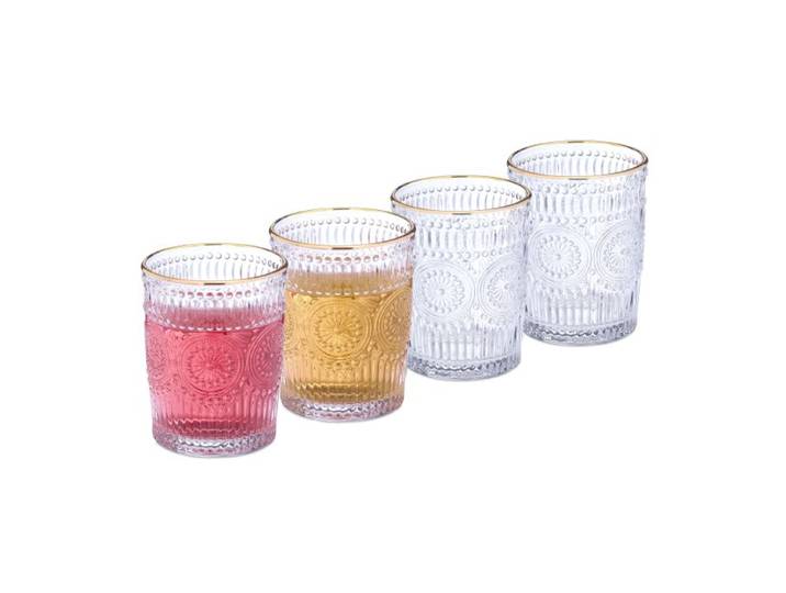 Relaxdays Vintage Trinkgläser 4er Set 300 ml