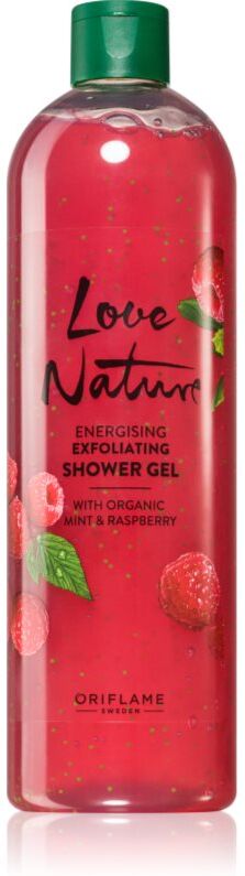 Oriflame Love Nature Organic Mint & Raspberry gel exfoliant purifiant arôme framboise 500 ml