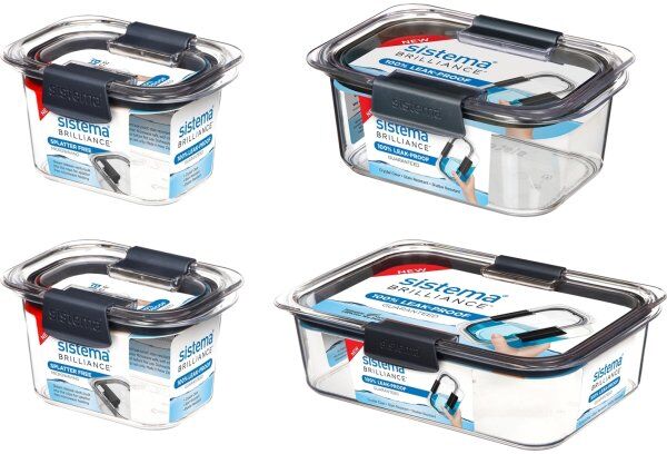 Sistema Brilliance Opbevaringsboks, 4-Pak