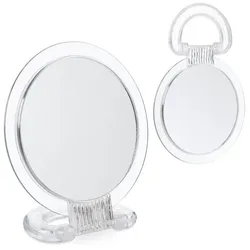 Relaxdays 2er Set Spiegel mit Klappgriff Transparent