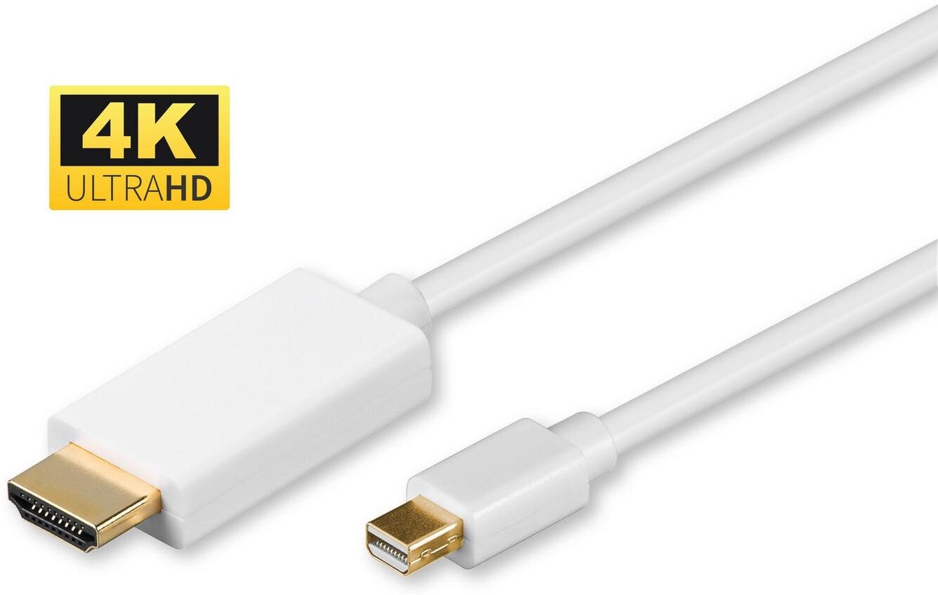 Microconnect Mini DisplayPort 1.2 to HDMI Cable 4K 60Hz - White 2m