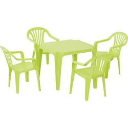 Kindergartenmöbel Progarden Kindermonoblock Set 4 limegrün, Kunststoff W07983