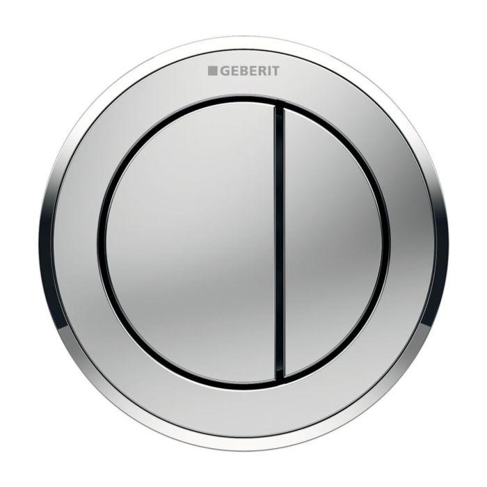 Geberit WC-Steuerung Typ 10 116057KN1 pneumatisch, 2-Mengen-Spülung, Badmöbel, Kunststoff, mattchrom/hochglanz-verchromt