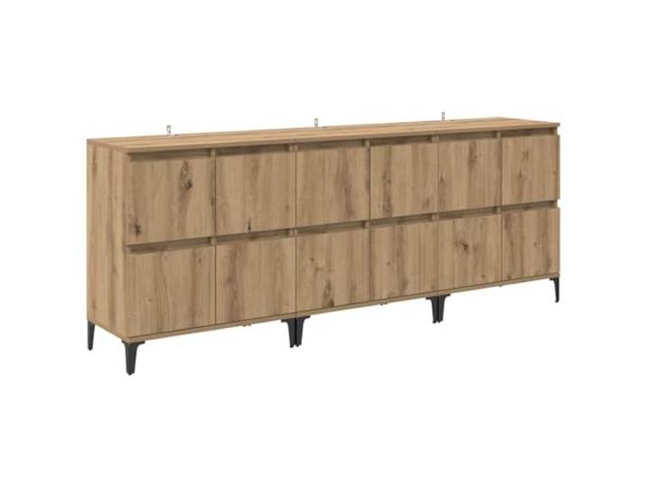 KKgypkn Sideboard 3er Set Artisan-Eiche 60x35x70 cm Holzwerkstoff Rechteckiges Design, mit Regalbrettern, Schwenktüren, pflegeleicht, für Esszimmer oder Wohnzimmer
