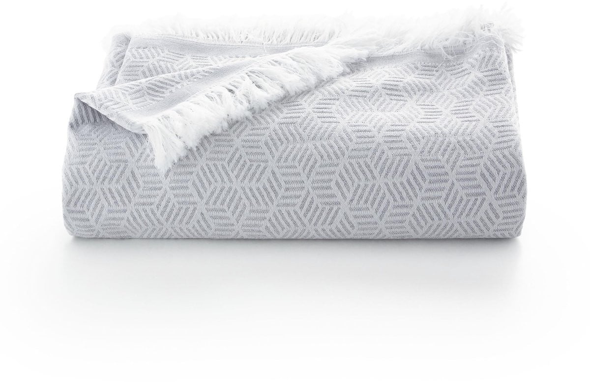 Merkloze multifunctionele bedsprei met geometrisch design in lichtgrijs voor volwassenen