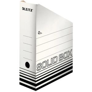 Leitz Stehsammler 46070001, Solid Box, A4, Pappe, weiß / schwarz