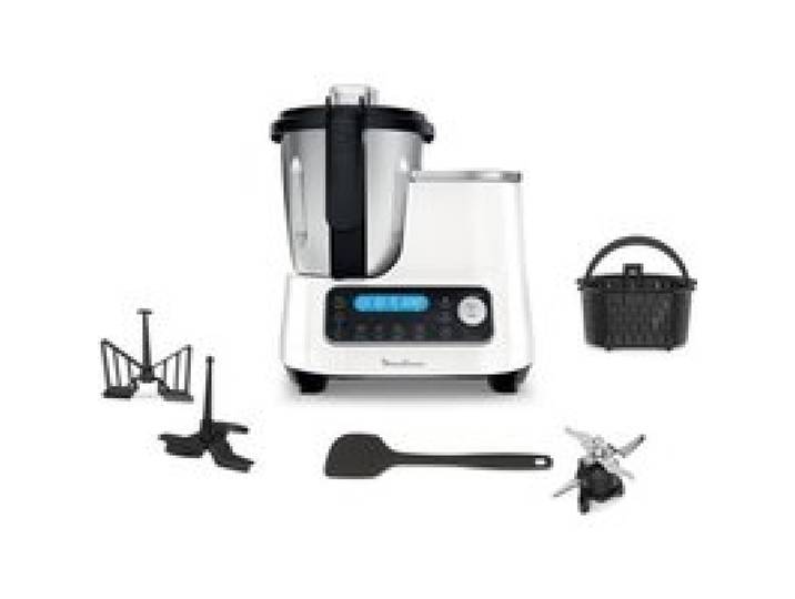 MOULINEX HF452110 Clickchef Robot cuiseur multifonction Capacité utile 2 L Compact 32 fonctions Balance intégrée Panier Vapeur